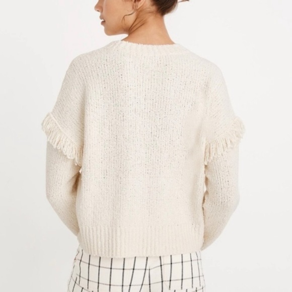 Madewell ivory Montford Fringe Pullover Sweater - Picture 4 of 8